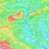Mapa topográfico Podčetrtek, altitud, relieve