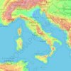 Mapa topográfico Italia, altitud, relieve