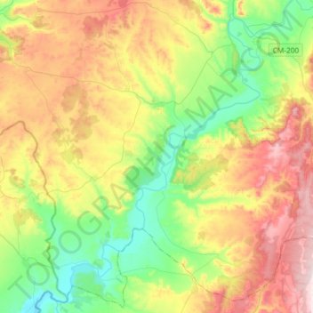 Mapa topográfico Almoguera, altitud, relieve