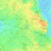 Mapa topográfico Landkreis Ammerland, altitud, relieve