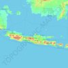 Mapa topográfico Java, altitud, relieve
