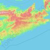 Mapa topográfico Central Nova, altitud, relieve