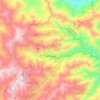 Mapa topográfico La Curva, altitud, relieve