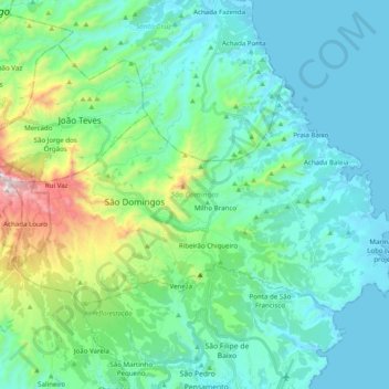 Mapa topográfico São Domingos, altitud, relieve