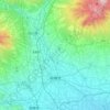 Mapa topográfico 前橋市, altitud, relieve