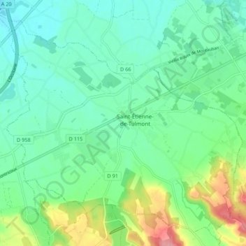 Mapa topográfico 82410, altitud, relieve