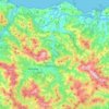 Mapa topográfico Urola-Kosta, altitud, relieve