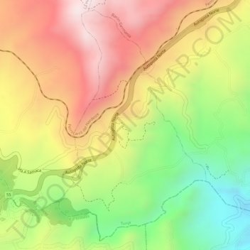 Mapa topográfico La Lajita, altitud, relieve
