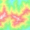 Mapa topográfico Cangonama, altitud, relieve