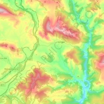 Mapa topográfico Valdeprado del Río, altitud, relieve