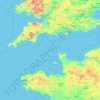 Mapa topográfico English Channel, altitud, relieve