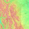 Mapa topográfico Kananaskis Improvement District, altitud, relieve