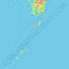 Mapa topográfico Kagoshima Prefecture, altitud, relieve