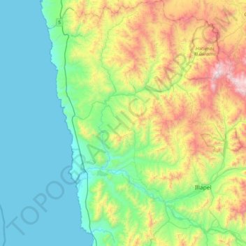 Mapa topográfico Canela, altitud, relieve