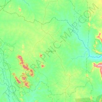 Mapa topográfico Ramgarh, altitud, relieve