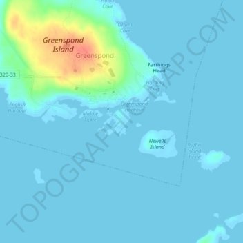 Mapa topográfico Ship Island, altitud, relieve