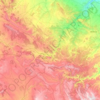 Mapa topográfico Cuencas Mineras, altitud, relieve