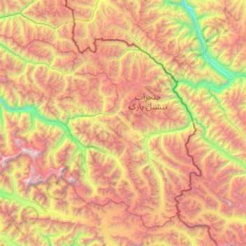 Mapa topográfico Karun Kuh group, altitud, relieve