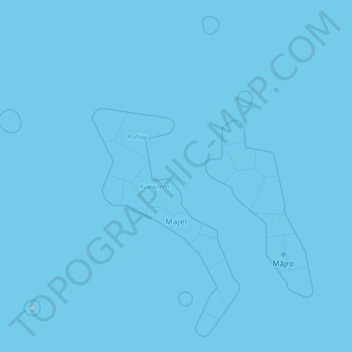 Mapa topográfico Islas Marshall, altitud, relieve