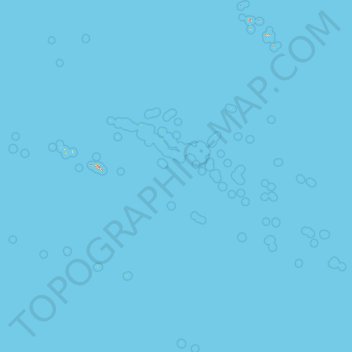 Mapa topográfico Polinesia Francesa, altitud, relieve