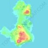 Mapa topográfico Isla Huapi, altitud, relieve