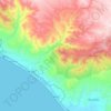 Mapa topográfico Mejía, altitud, relieve
