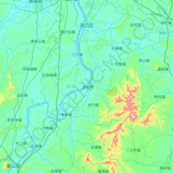 Mapa topográfico Lukou District, altitud, relieve