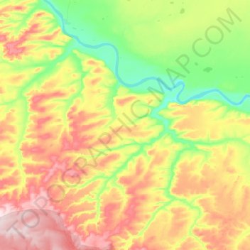 Mapa topográfico Тенкинский наслег, altitud, relieve