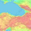 Mapa topográfico Región del Mar Negro, altitud, relieve