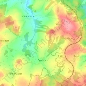 Mapa topográfico Stelzen, altitud, relieve