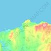 Mapa topográfico Causeway Coast AONB, altitud, relieve