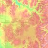 Mapa topográfico Yellowstone-Nationalpark, altitud, relieve