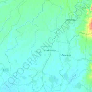 Mapa topográfico Puebloviejo, altitud, relieve