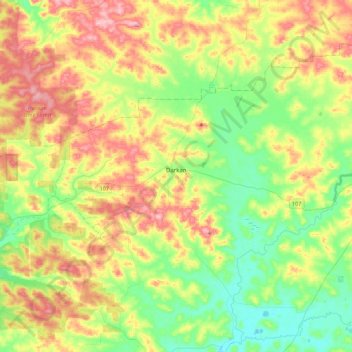 Mapa topográfico Darkan, altitud, relieve