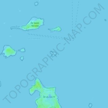 Mapa topográfico Île Cigogne, altitud, relieve
