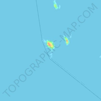 Mapa topográfico Islotes Evangelistas, altitud, relieve