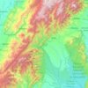 Mapa topográfico Uribe, altitud, relieve