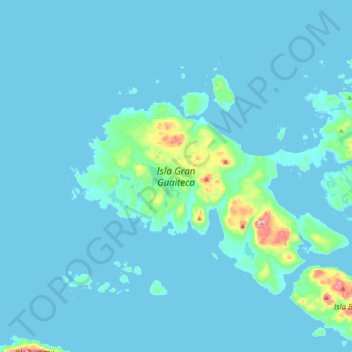 Mapa topográfico Isla Gran Guaiteca, altitud, relieve