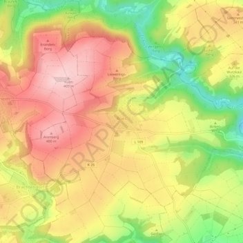Mapa topográfico Roes, altitud, relieve