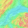 Mapa topográfico Meer van Genève, altitud, relieve