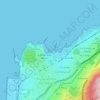 Mapa topográfico Praia da Area de Ríos, altitud, relieve
