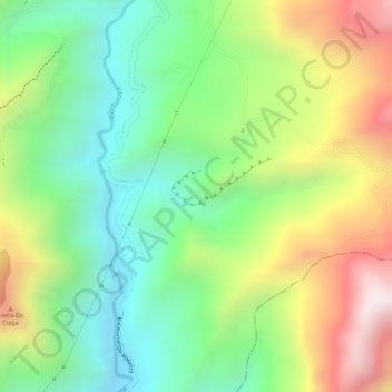 Mapa topográfico Cueva El Indio y La India, altitud, relieve