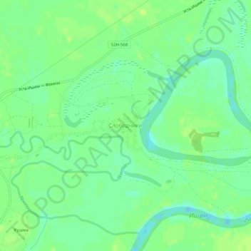 Mapa topográfico Слободчики, altitud, relieve