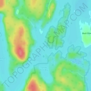 Mapa topográfico Tipperary Island, altitud, relieve