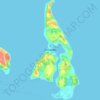 Mapa topográfico Isla Apiao, altitud, relieve