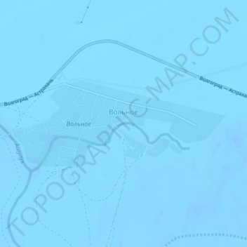 Mapa topográfico Вольное, altitud, relieve