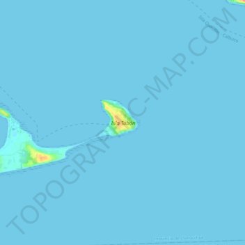 Mapa topográfico Isla Tabón, altitud, relieve