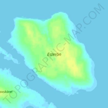 Mapa topográfico Esterön, altitud, relieve