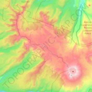 Mapa topográfico Volcán Puyehue, altitud, relieve