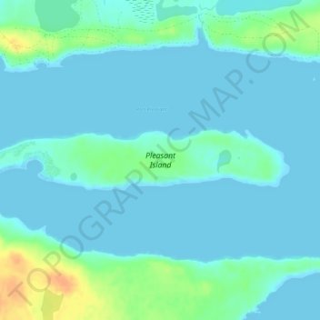 Mapa topográfico Isla Agradable, altitud, relieve
